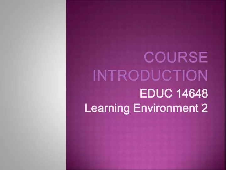 course introduction