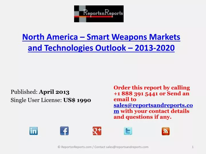 north america smart weapons markets and technologies outlook 2013 2020