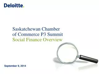 Saskatchewan Chamber of Commerce P3 Summit Social Finance Overview