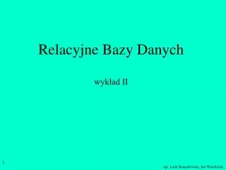 relacyjne bazy danych wyk ad ii