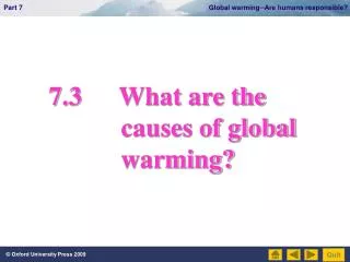 7.3		What are the causes of global warming?