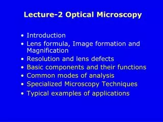 Lecture-2 Optical Microscopy