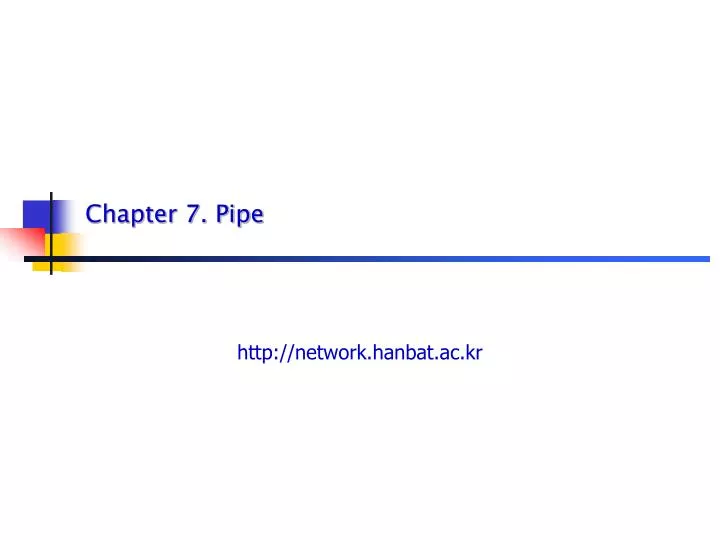 chapter 7 pipe