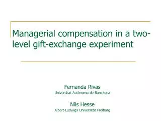 Managerial compensation in a two-level gift-exchange experiment