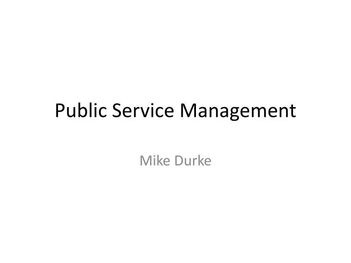 public service management