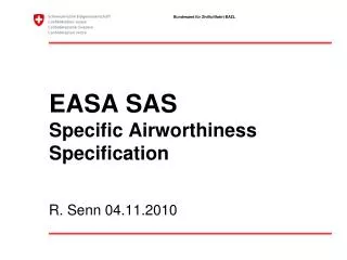 easa sas specific airworthiness specification