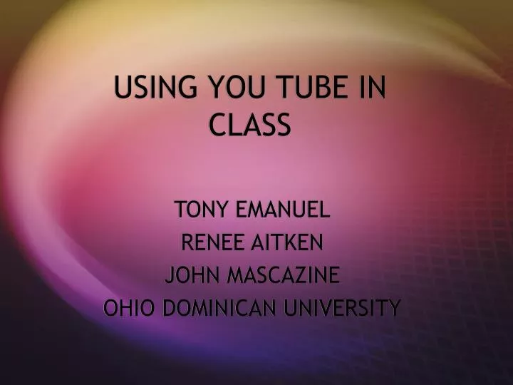using you tube in class