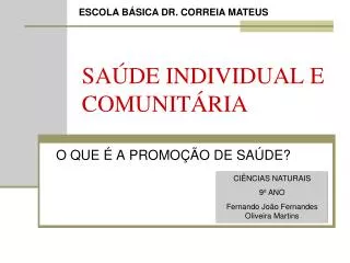 sa de individual e comunit ria
