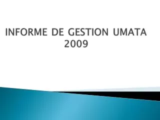 informe de gestion umata 2009
