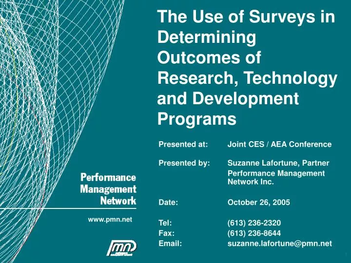 the use of surveys in determining outcomes of research technology and development programs