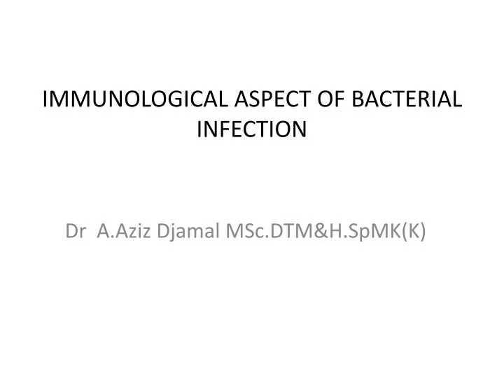 immunological aspect of bacterial infection
