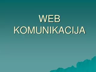 web komunikacija