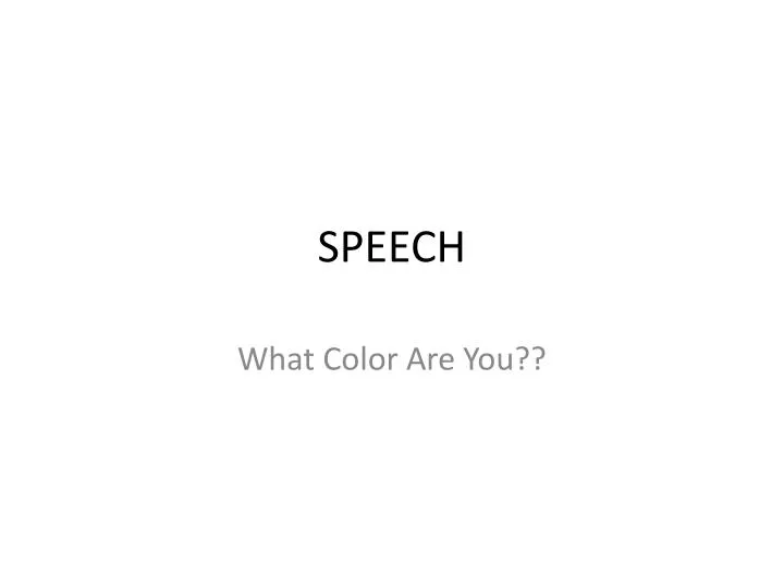 speech