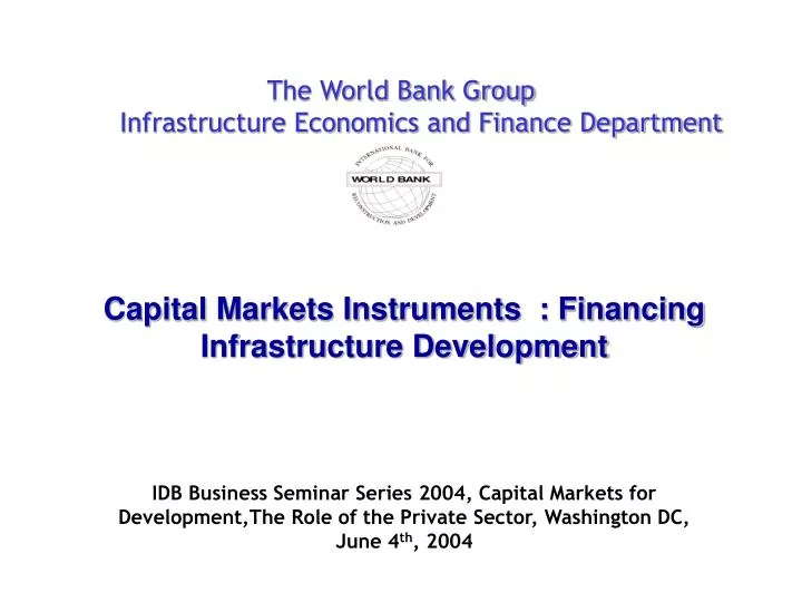 the world bank group infrastructure economics and finance department