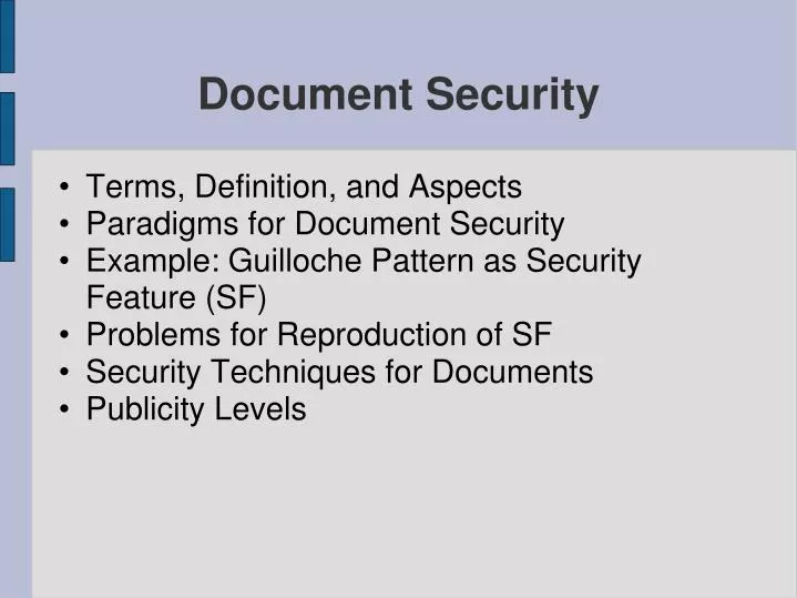 document security