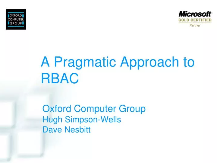 a pragmatic approach to rbac