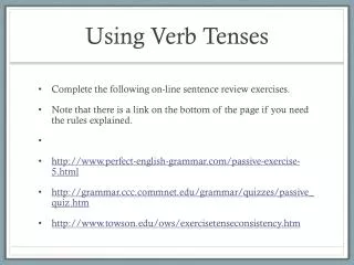 Using Verb Tenses