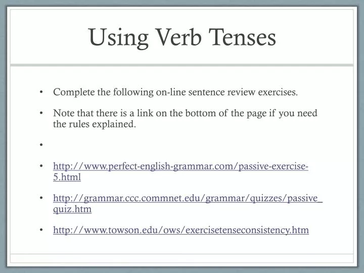 using verb tenses