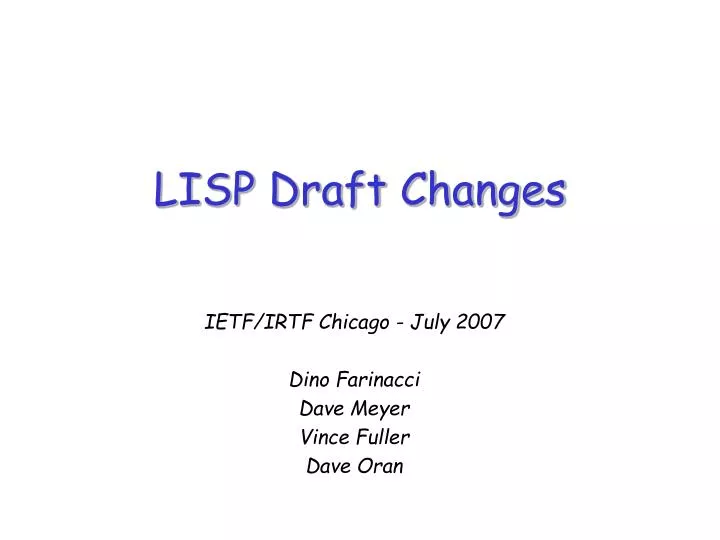 lisp draft changes
