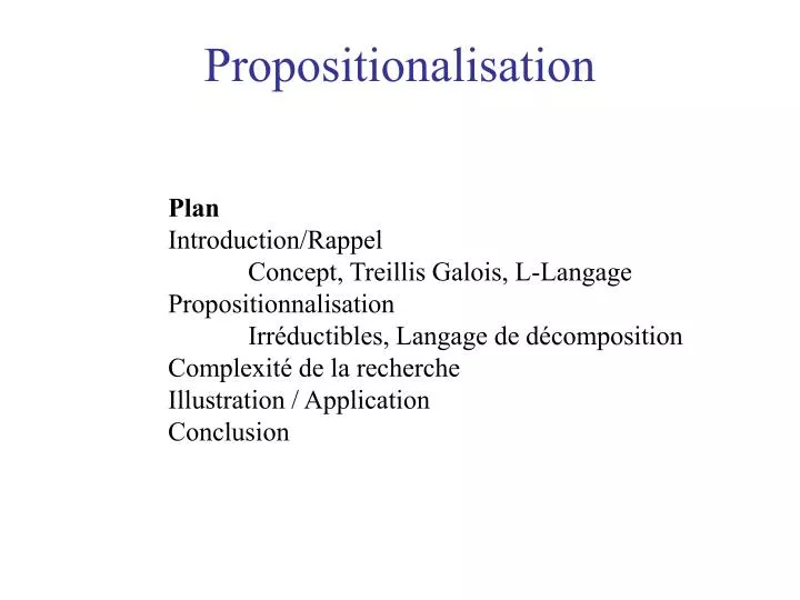 propositionalisation