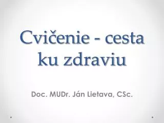 cvi enie cesta ku zdraviu