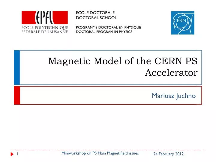 magnetic model of the cern ps accelerator