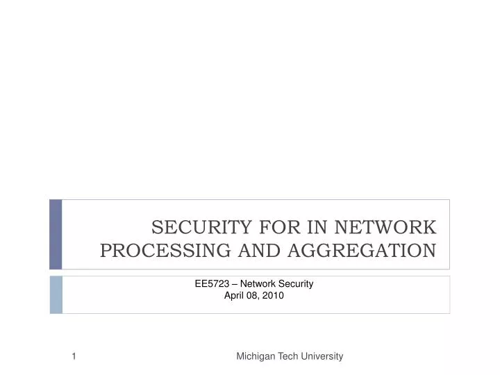 security for in network processing and aggregation