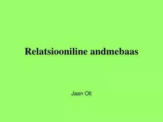 relatsiooniline andmebaas