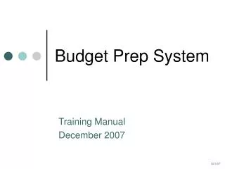 Budget Prep System