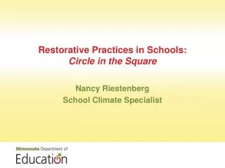 Restorative Practices in Schools: Circle in the Square