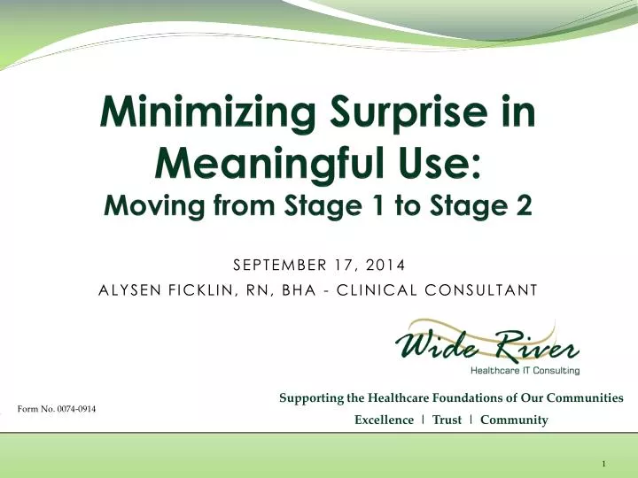 minimizing surprise in meaningful use moving from stage 1 to stage 2