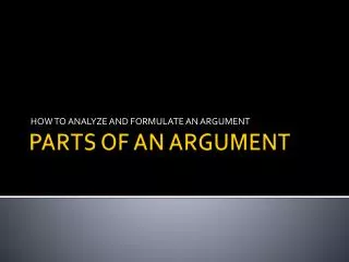 PARTS OF AN ARGUMENT