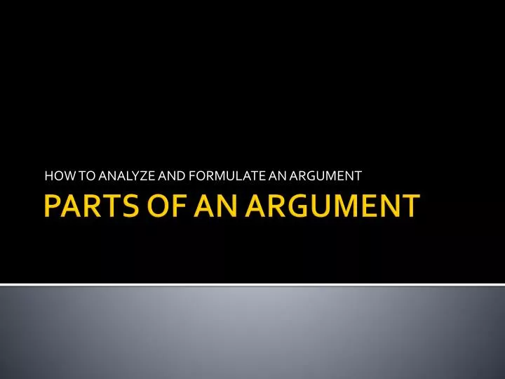 how to analyze and formulate an argument