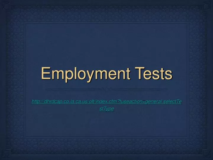 employment tests