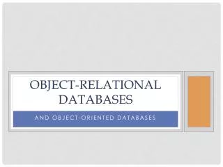 Object-relational databases