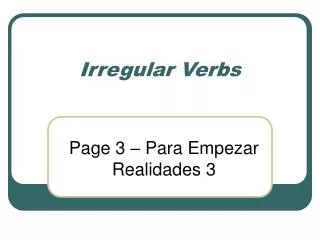 irregular verbs