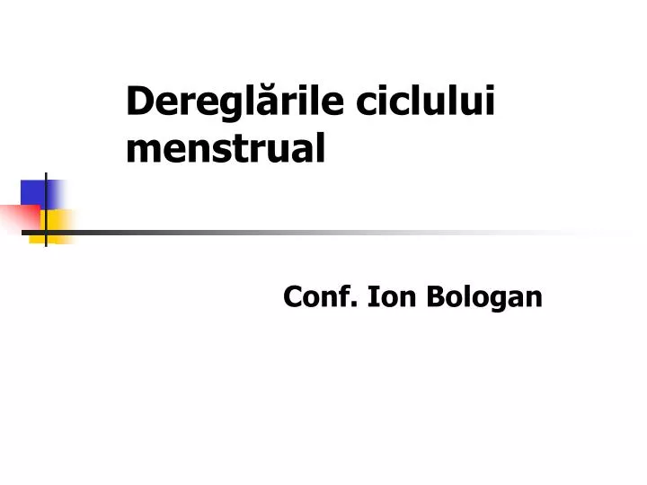 deregl rile ciclului menstrual