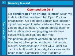 maandag 14 maart