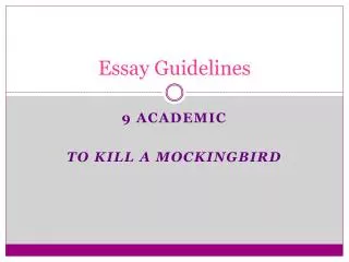 Essay Guidelines