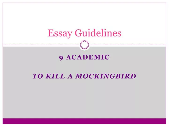 essay guidelines