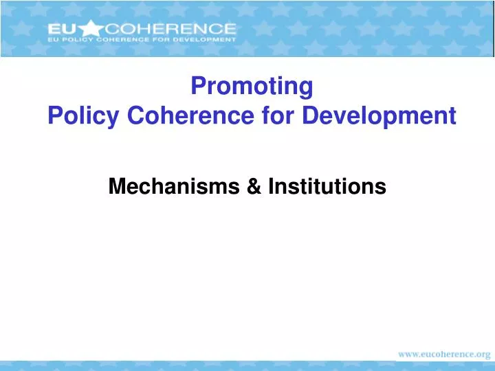 promoting policy coherence for development