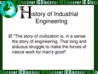 istory of Industrial Engineering