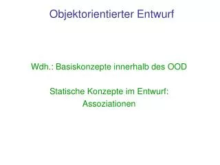 objektorientierter entwurf