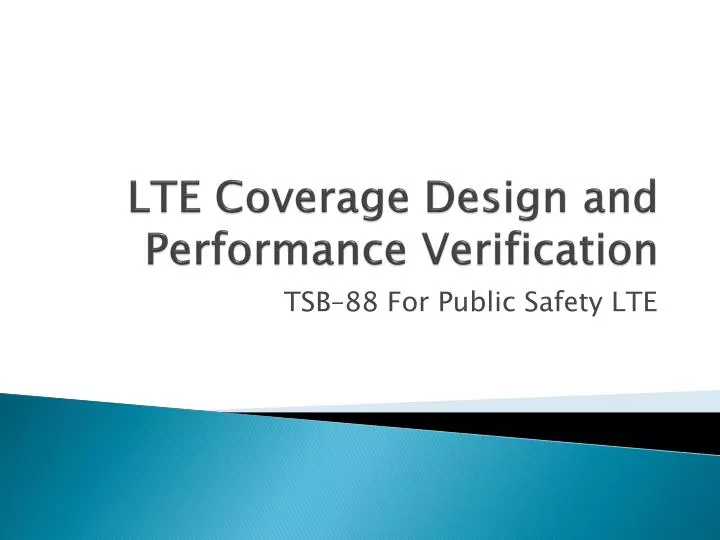 lte coverage design and performance verification