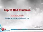 Top 10 Bad Practices - slide 1