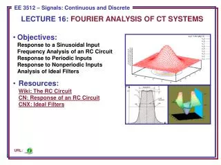 LECTURE 16: FOURIER ANALYSIS OF CT SYSTEMS