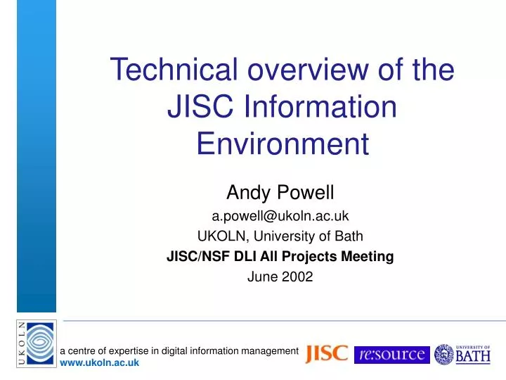 technical overview of the jisc information environment