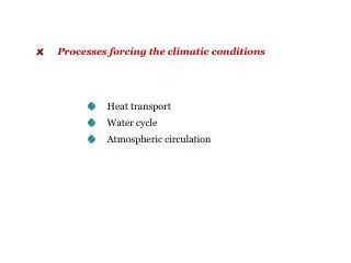 Heat transport Water cycle Atmospheric circulation