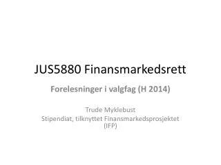 jus5880 finansmarkedsrett