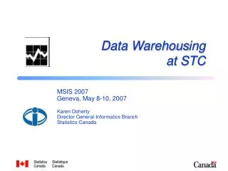 Data Warehous ing at STC
